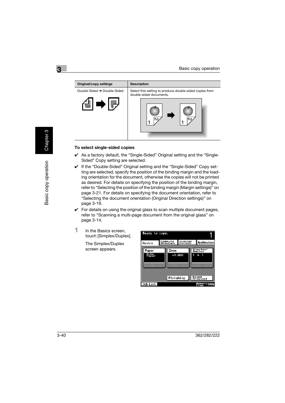 To select single-sided copies, To select single-sided copies -40 | Konica Minolta bizhub 282 User Manual | Page 155 / 424