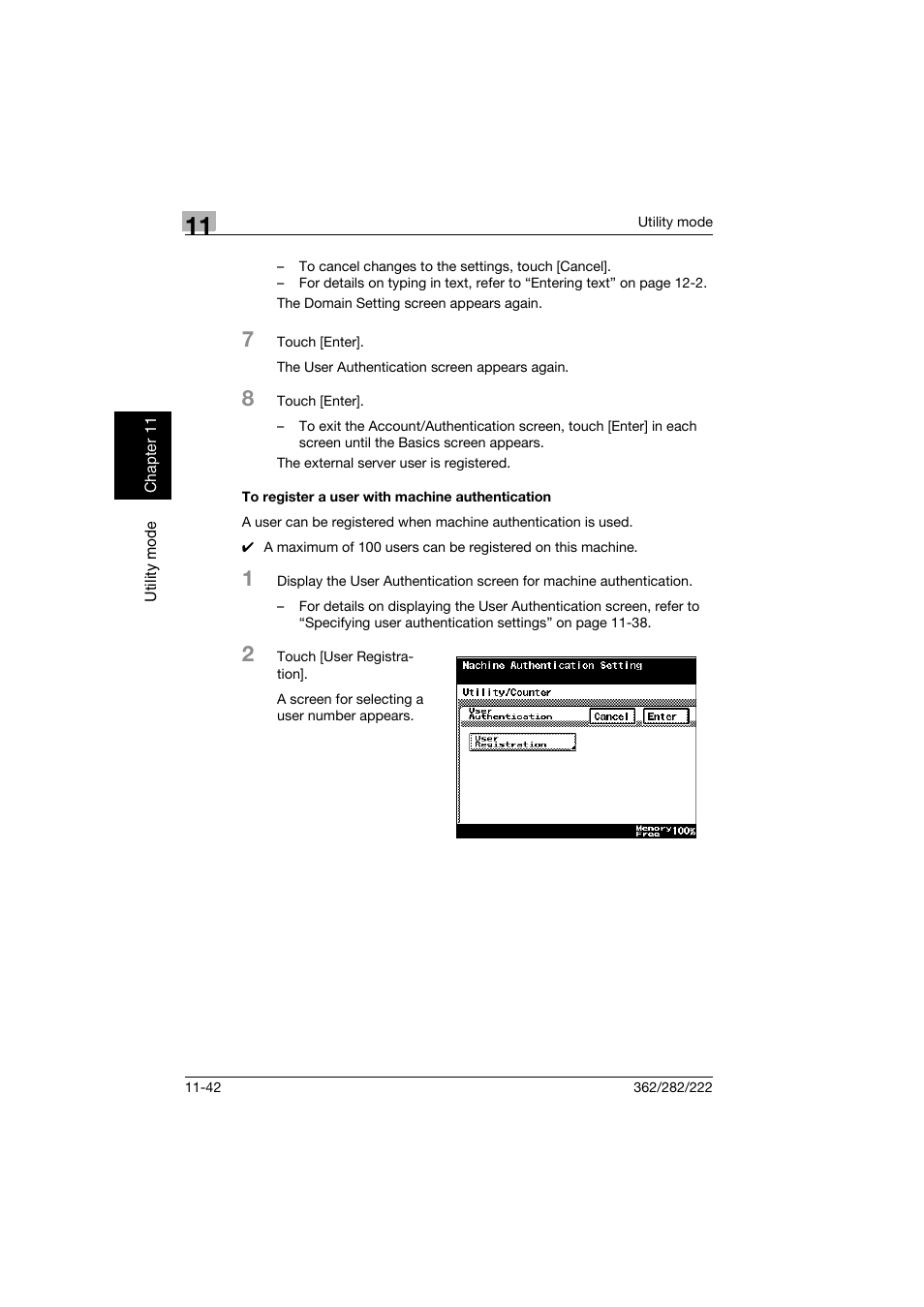 To register a user with machine authentication, To register a user with machine authentication -42 | Konica Minolta bizhub 282 User Manual | Page 383 / 424