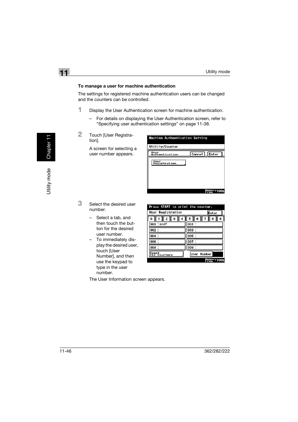 To manage a user for machine authentication, To manage a user for machine authentication -46 | Konica Minolta bizhub 282 User Manual | Page 387 / 424