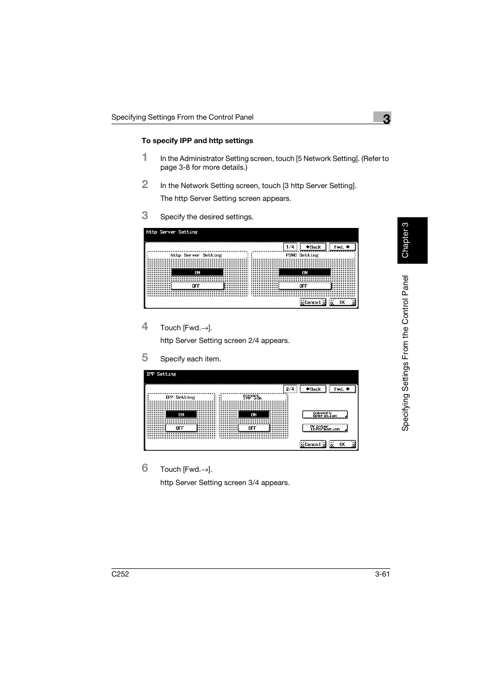 To specify ipp and http settings, To specify ipp and http settings -61 | Konica Minolta BIZHUB C252 User Manual | Page 172 / 396