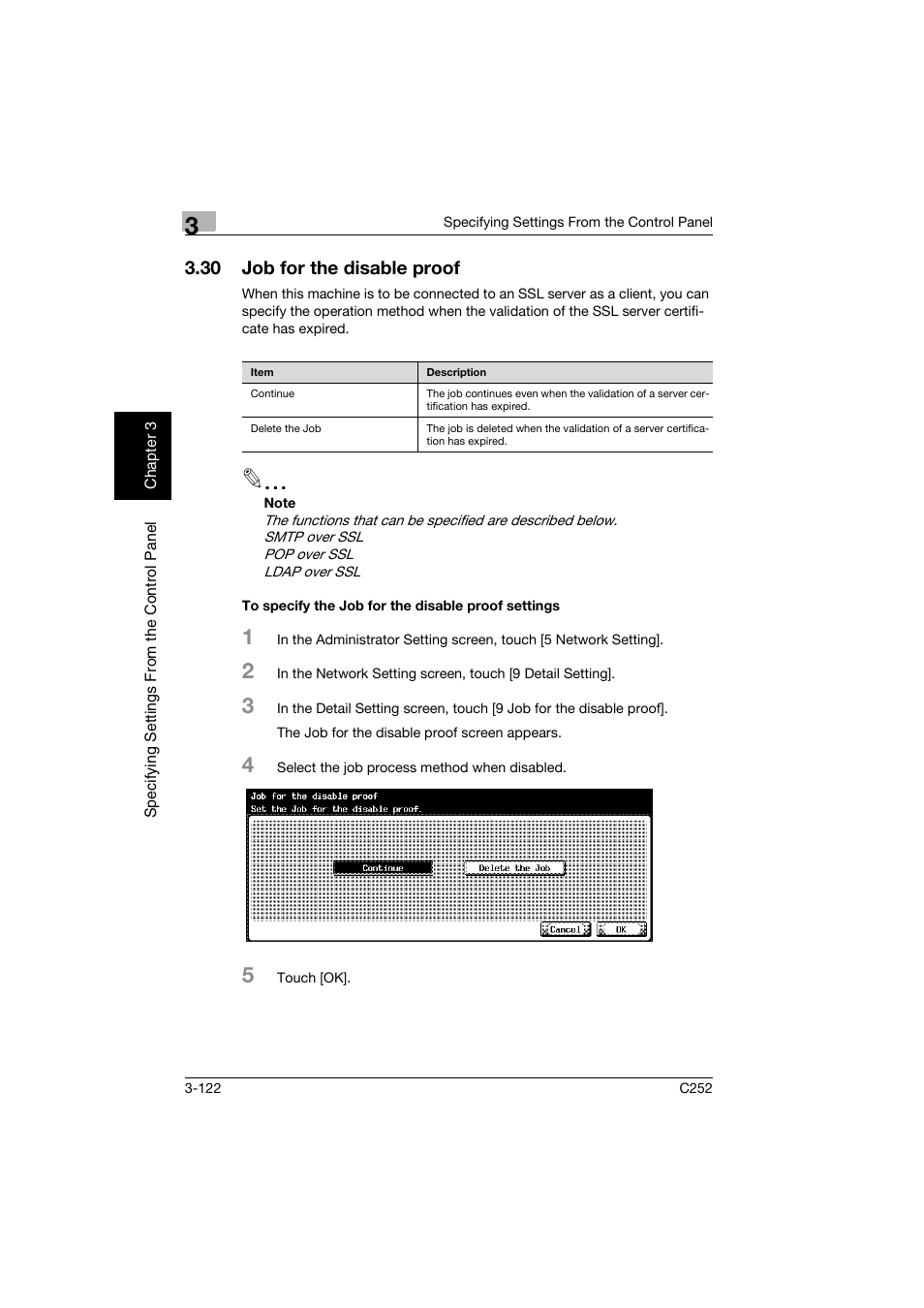 30 job for the disable proof, To specify the job for the disable proof settings, Job for the disable proof -122 | Konica Minolta BIZHUB C252 User Manual | Page 233 / 396