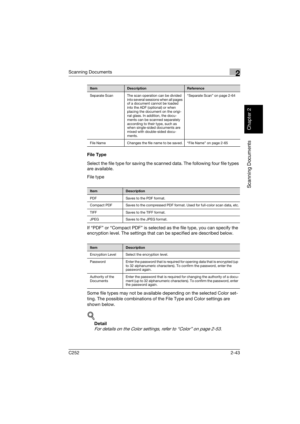 File type, File type -43 | Konica Minolta BIZHUB C252 User Manual | Page 76 / 396