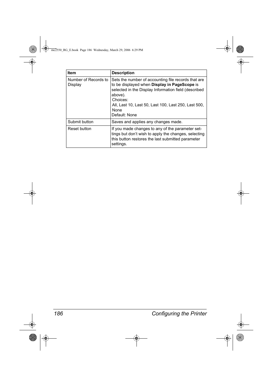Configuring the printer 186 | Konica Minolta Magicolor 2550DN User Manual | Page 202 / 210