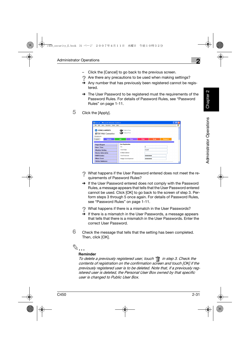 Konica Minolta BIZHUB C450 User Manual | Page 50 / 188