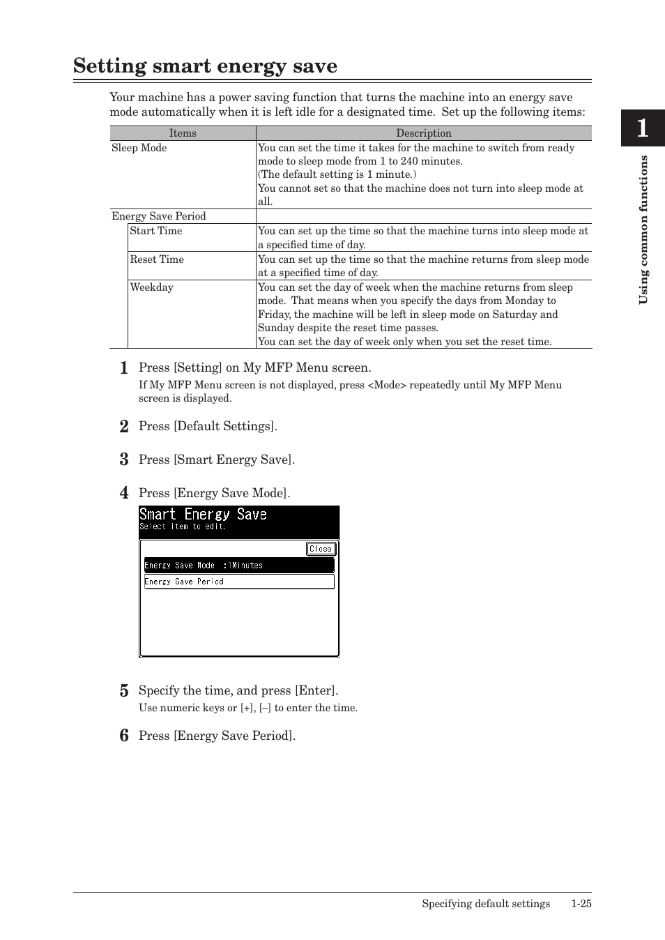 Setting smart energy save, Setting smart energy save -25 | Konica Minolta bizhub 25e User Manual | Page 38 / 128