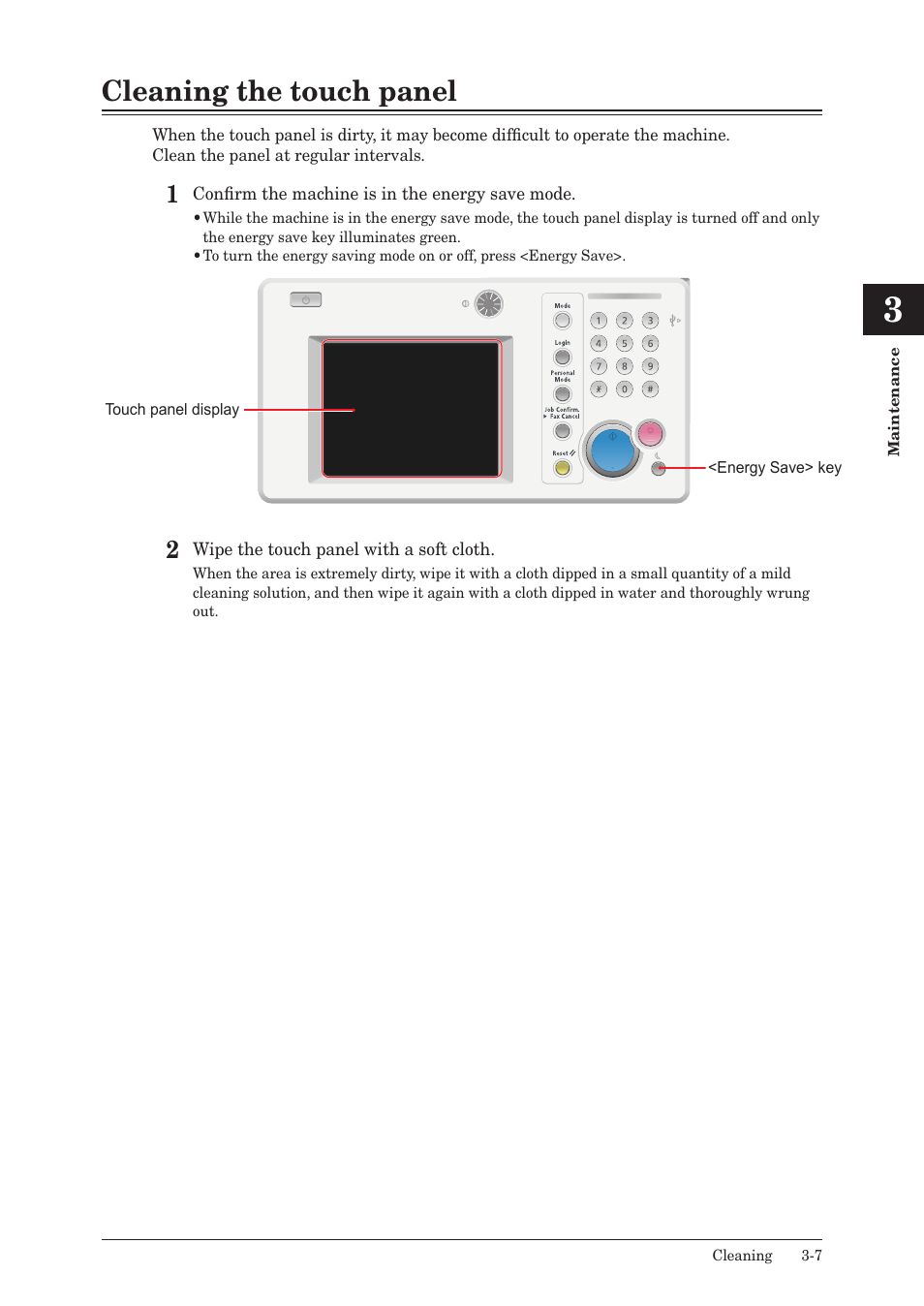 Cleaning the touch panel, Cleaning the touch panel -7 | Konica Minolta bizhub 25e User Manual | Page 94 / 128