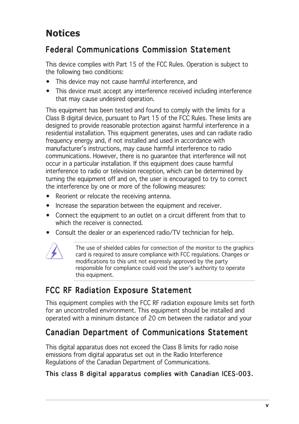 Notices | Asus Wi-Fi TV User Manual | Page 5 / 60