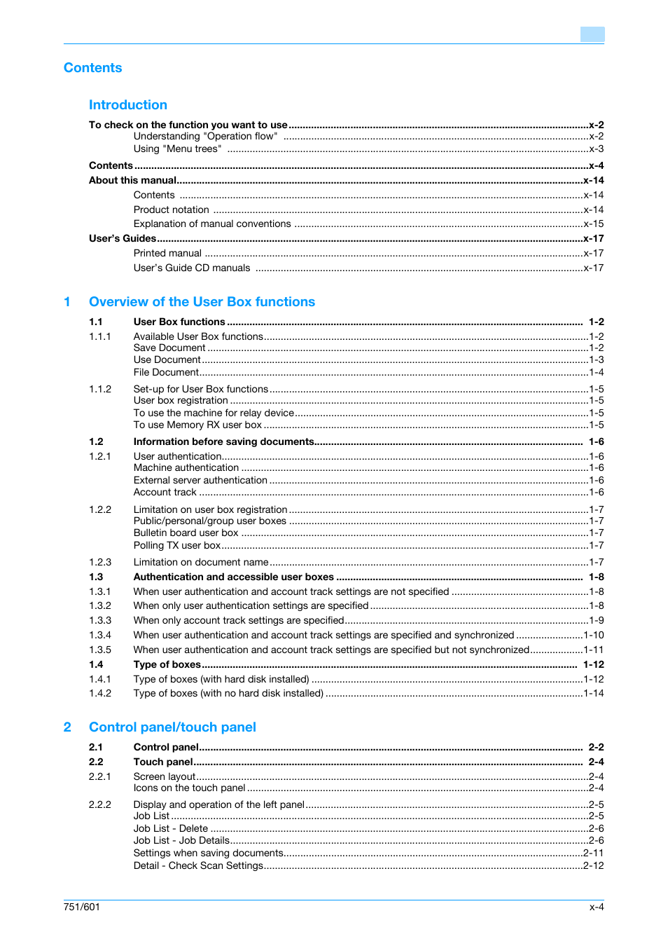 Konica Minolta bizhub 751 User Manual | Page 5 / 238