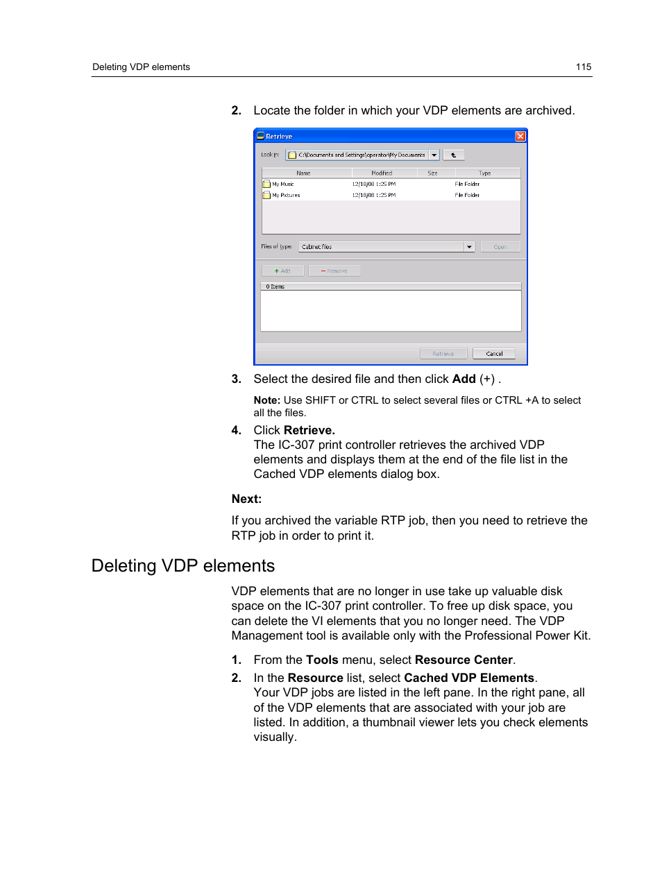 Deleting vdp elements | Konica Minolta bizhub PRESS C7000 User Manual | Page 125 / 218