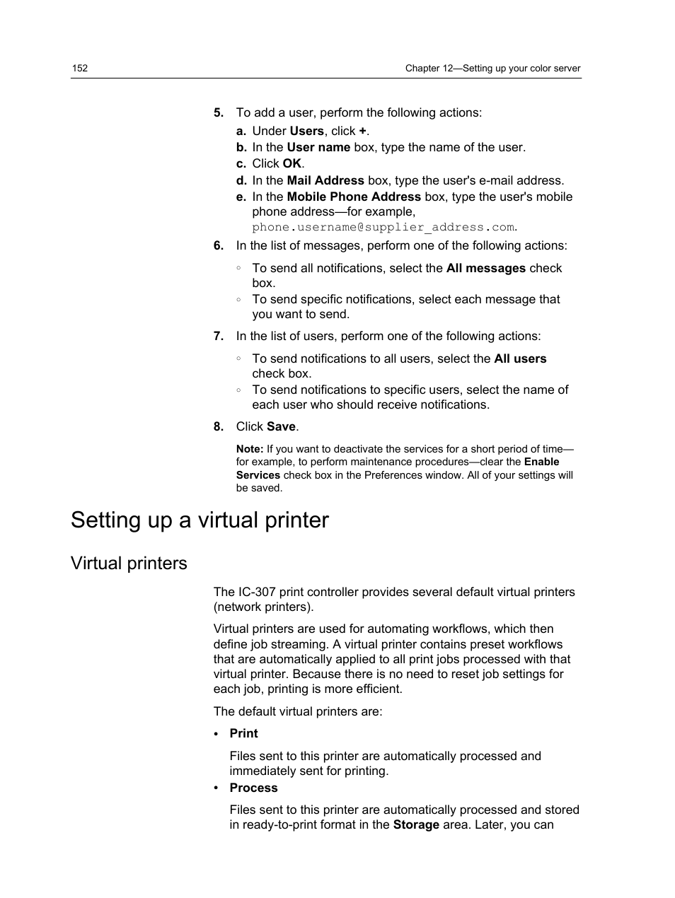 Setting up a virtual printer, Virtual printers | Konica Minolta bizhub PRESS C7000 User Manual | Page 162 / 218