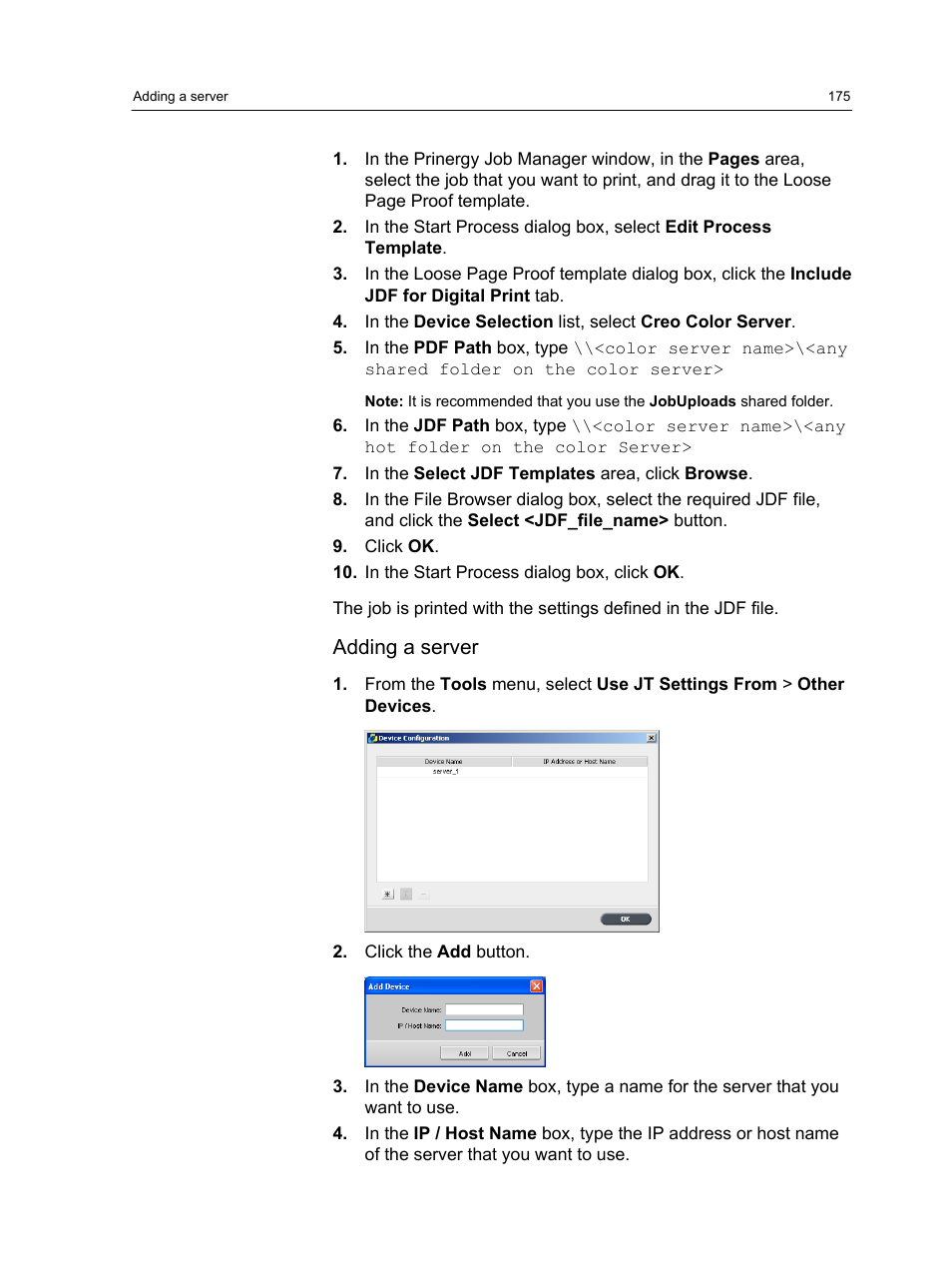 Adding a server | Konica Minolta bizhub PRESS C7000 User Manual | Page 185 / 218