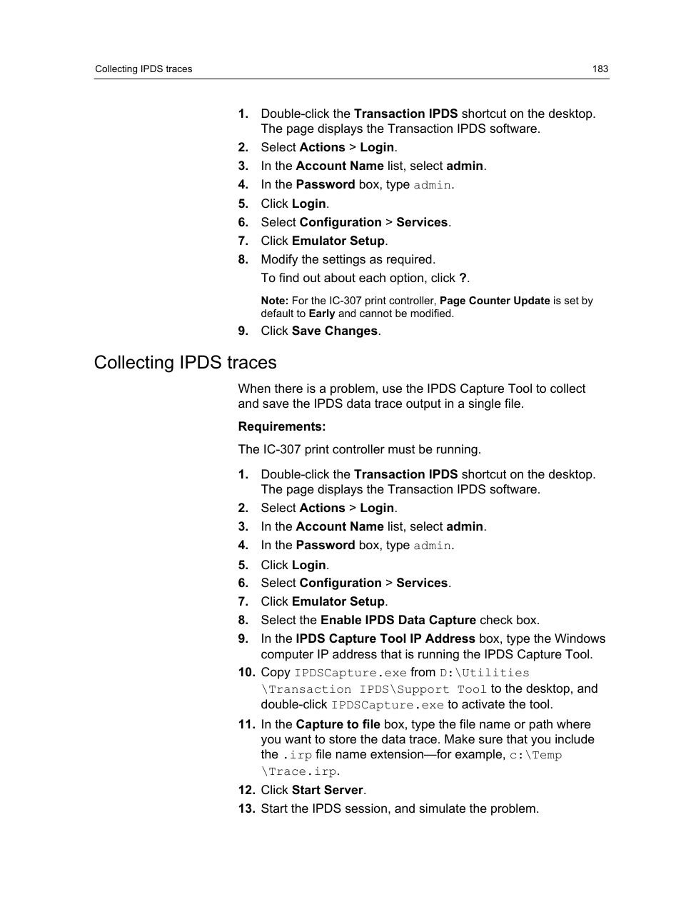 Collecting ipds traces | Konica Minolta bizhub PRESS C7000 User Manual | Page 193 / 218