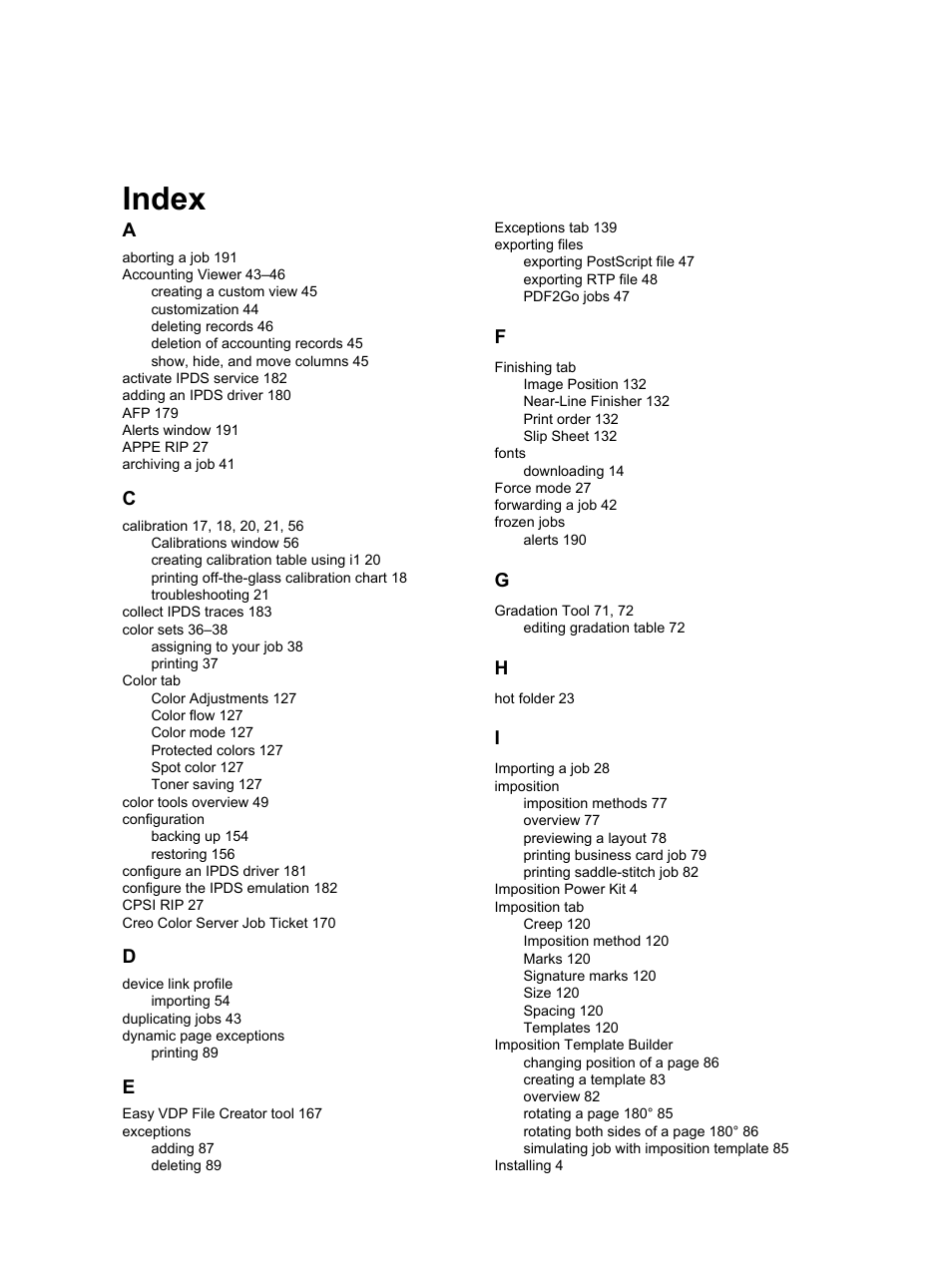 Index | Konica Minolta bizhub PRESS C7000 User Manual | Page 215 / 218