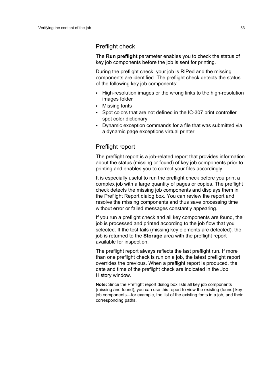 Preflight check, Preflight report | Konica Minolta bizhub PRESS C7000 User Manual | Page 43 / 218
