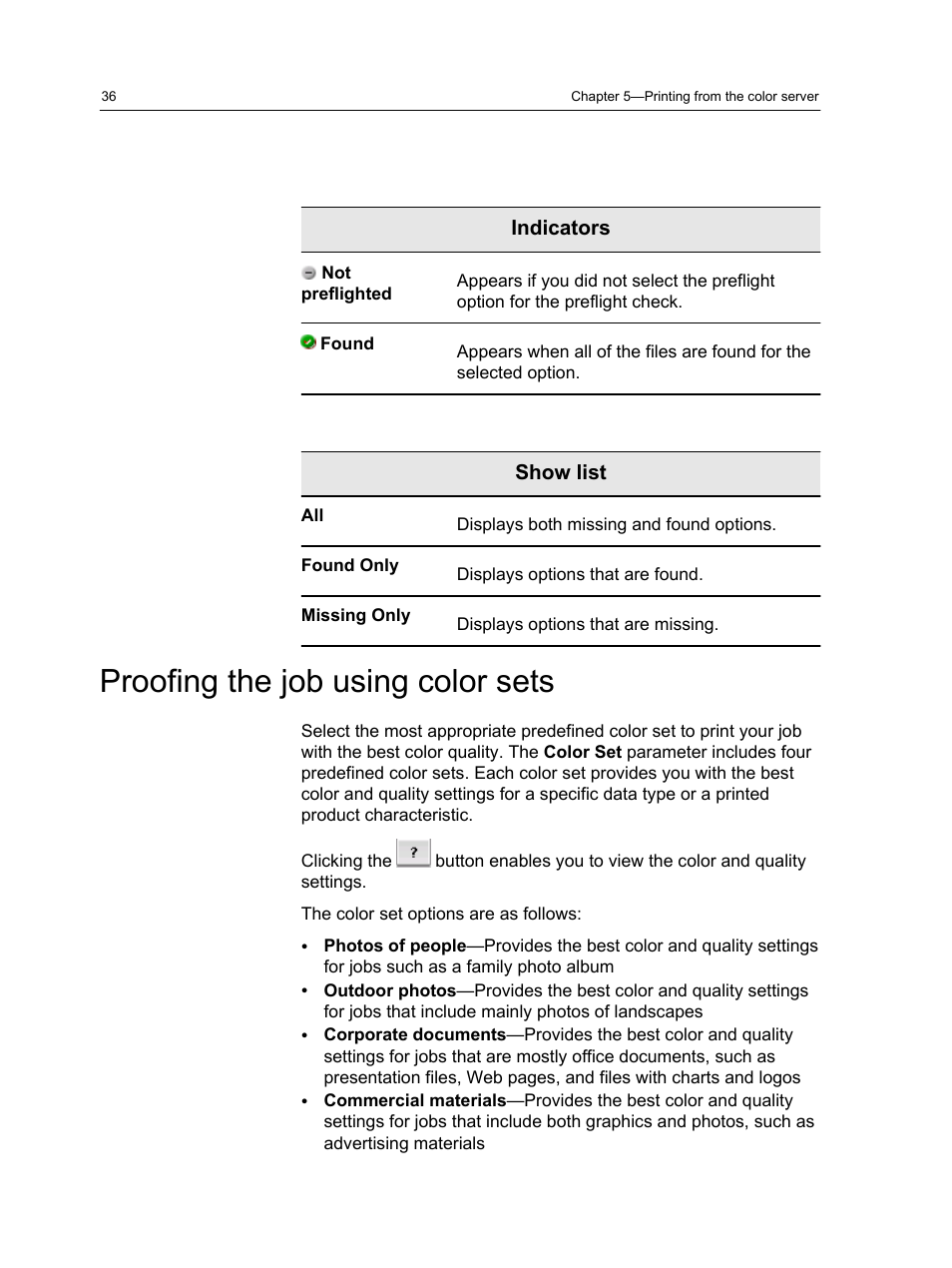 Proofing the job using color sets | Konica Minolta bizhub PRESS C7000 User Manual | Page 46 / 218