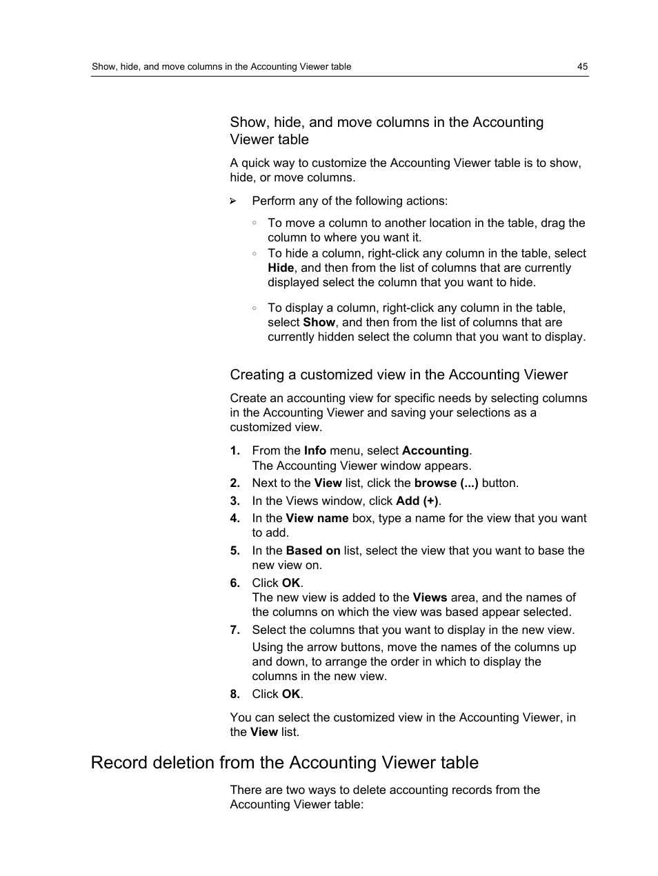 Record deletion from the accounting viewer table | Konica Minolta bizhub PRESS C7000 User Manual | Page 55 / 218