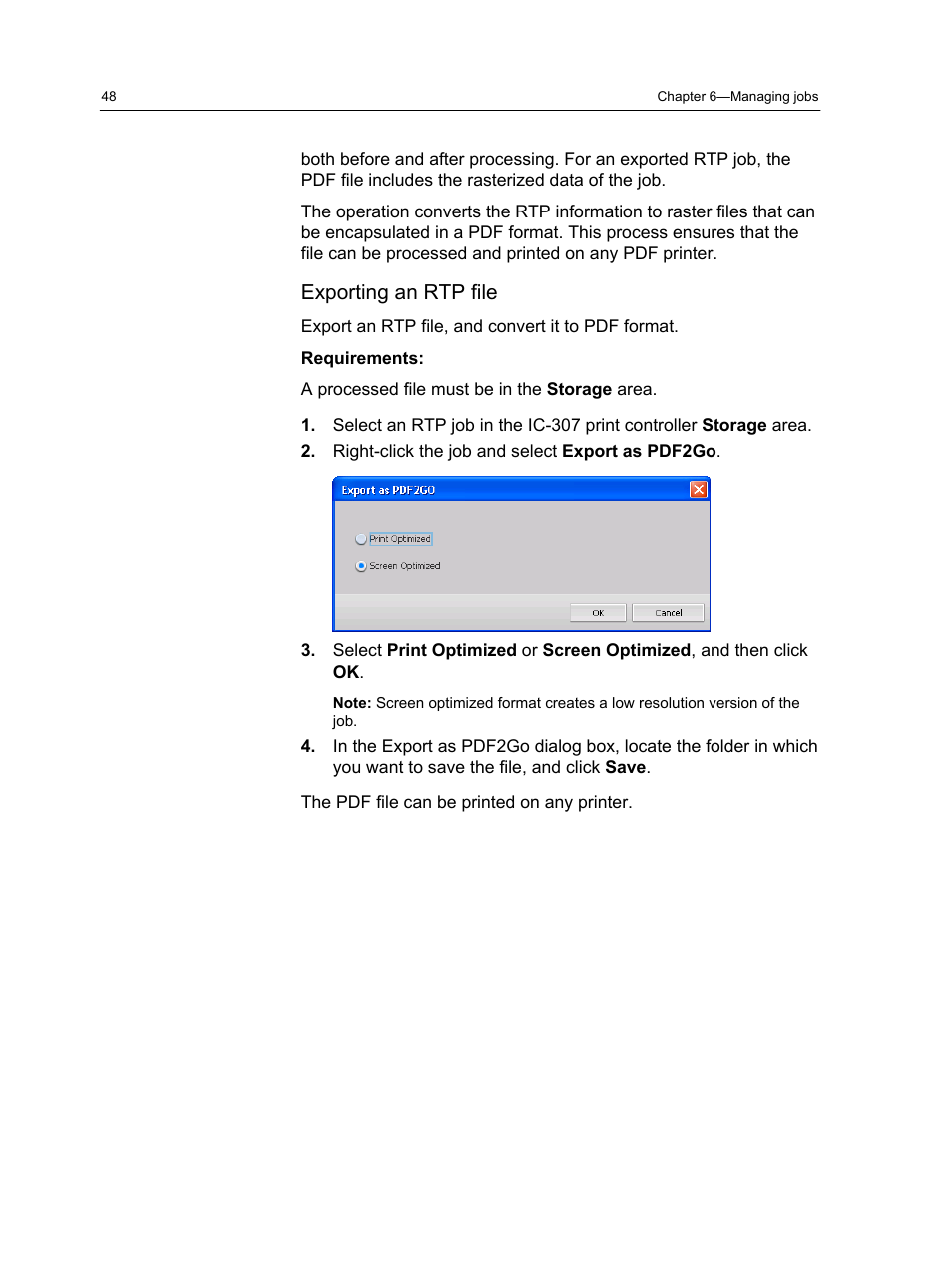 Exporting an rtp file | Konica Minolta bizhub PRESS C7000 User Manual | Page 58 / 218