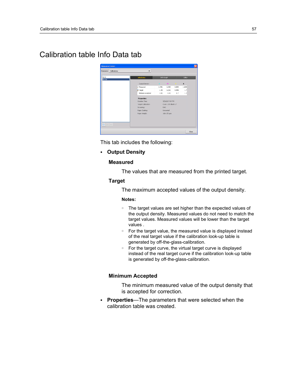 Calibration table info data tab | Konica Minolta bizhub PRESS C7000 User Manual | Page 67 / 218