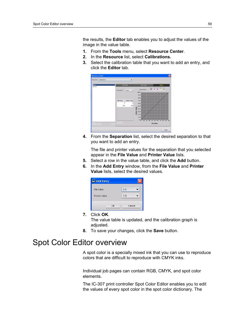 Spot color editor overview | Konica Minolta bizhub PRESS C7000 User Manual | Page 69 / 218