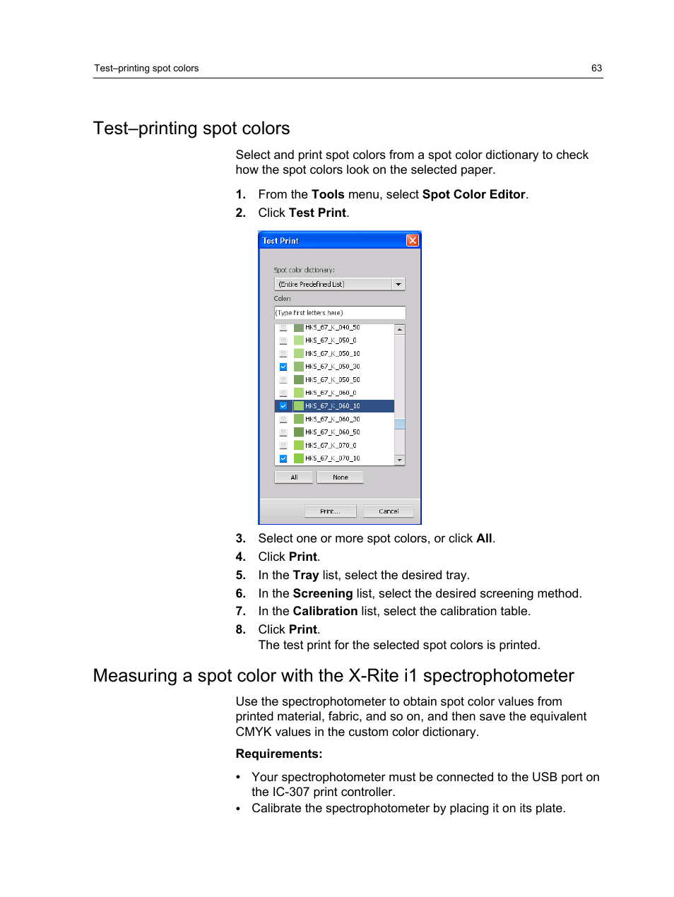 Test–printing spot colors | Konica Minolta bizhub PRESS C7000 User Manual | Page 73 / 218