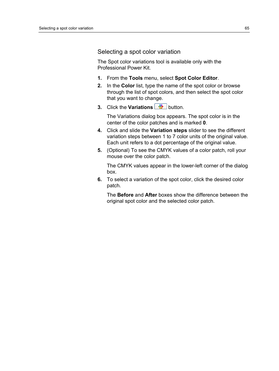 Selecting a spot color variation | Konica Minolta bizhub PRESS C7000 User Manual | Page 75 / 218