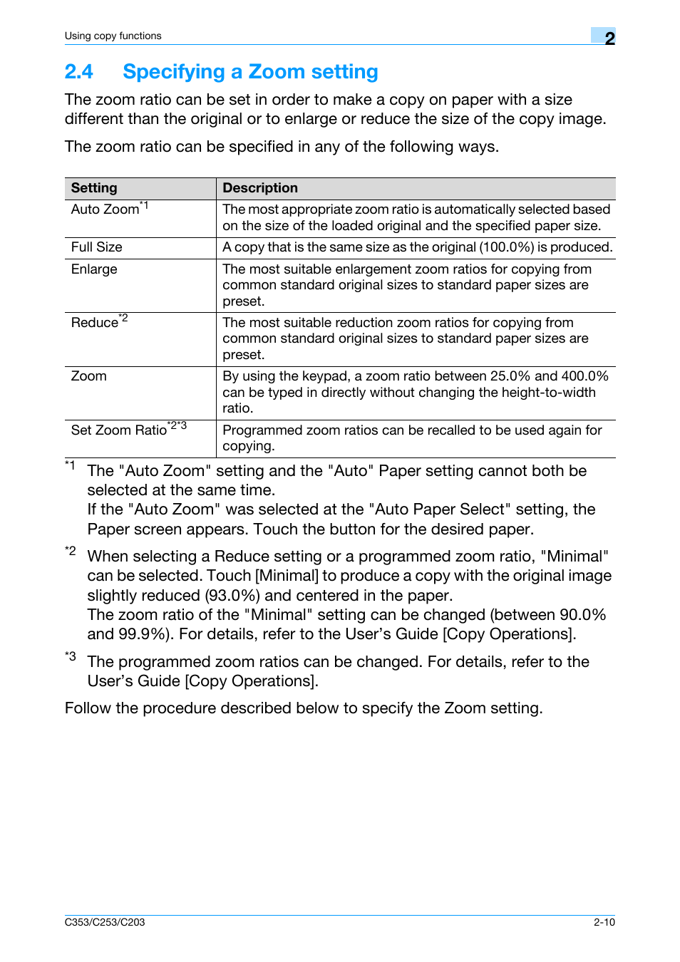 4 specifying a zoom setting, 4 specifying a zoom setting -10, R to | Konica Minolta bizhub C353 User Manual | Page 39 / 115