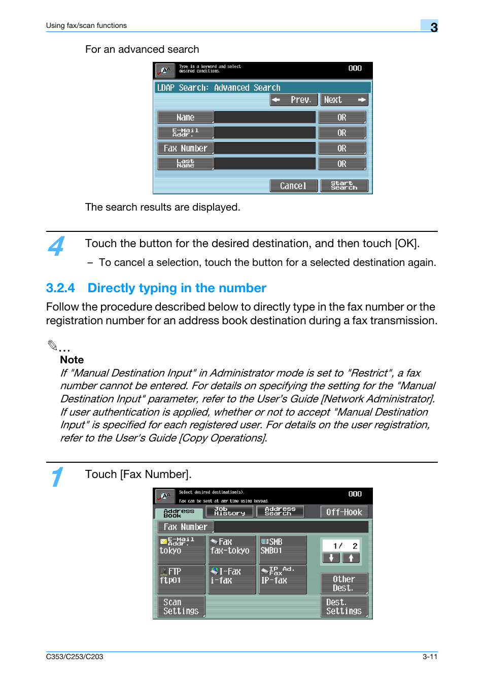 4 directly typing in the number, 4 directly typing in the number -11 | Konica Minolta bizhub C353 User Manual | Page 83 / 115