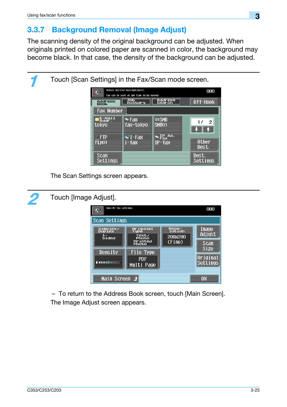 7 background removal (image adjust), 7 background removal (image adjust) -25 | Konica Minolta bizhub C353 User Manual | Page 97 / 115