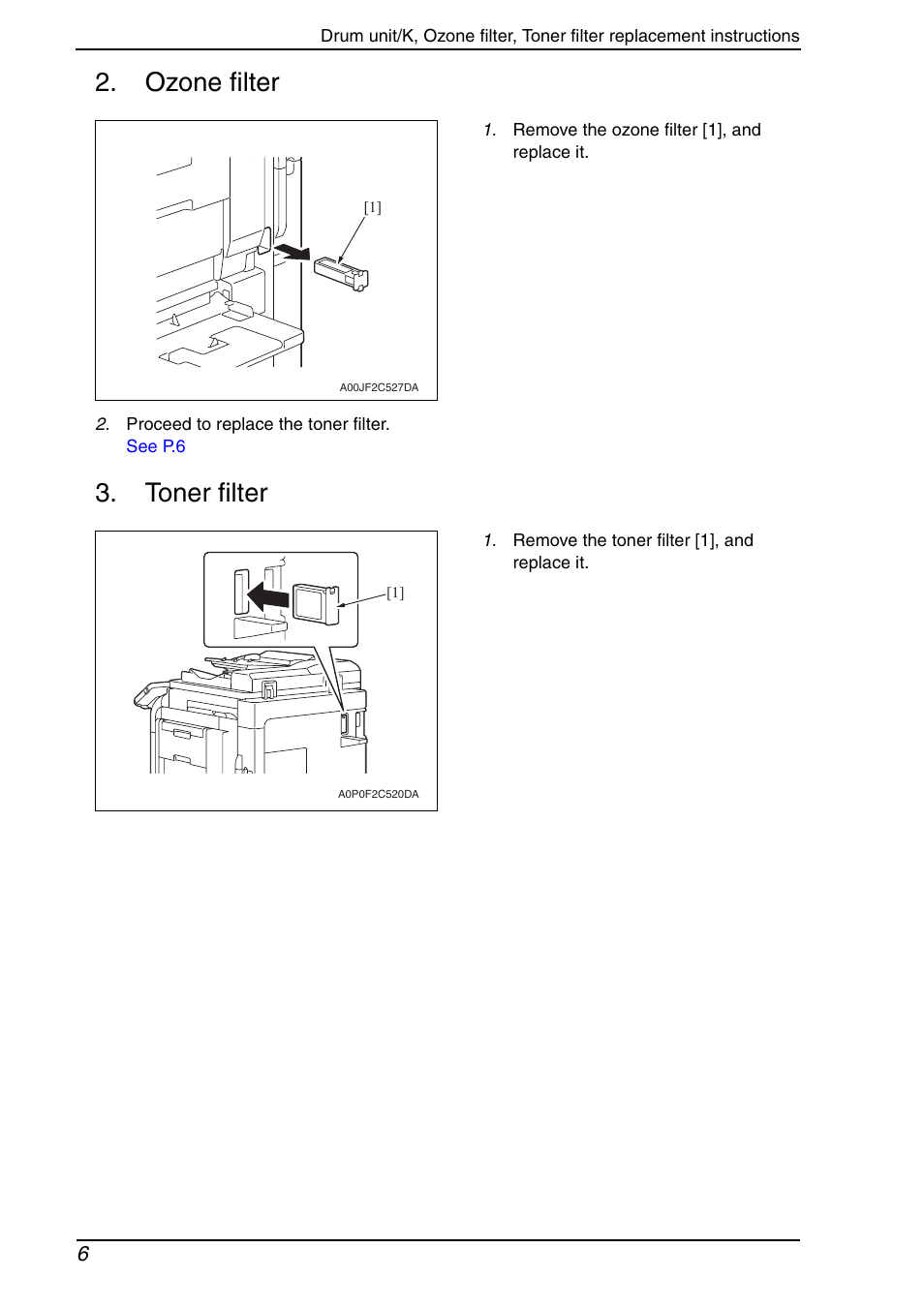 Ozone filter, Toner filter | Konica Minolta BIZHUB C652DS User Manual | Page 32 / 33