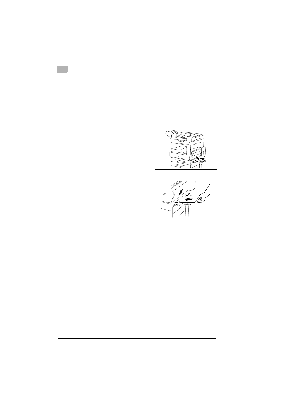 Placing paper in the single-document feed tray, Placing paper in the single-document feed tray -8 | Konica Minolta Di351f User Manual | Page 10 / 62