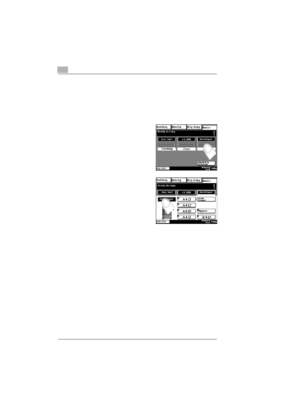 2 basic settings, Switch on automatic paper selection | Konica Minolta Di351f User Manual | Page 18 / 62