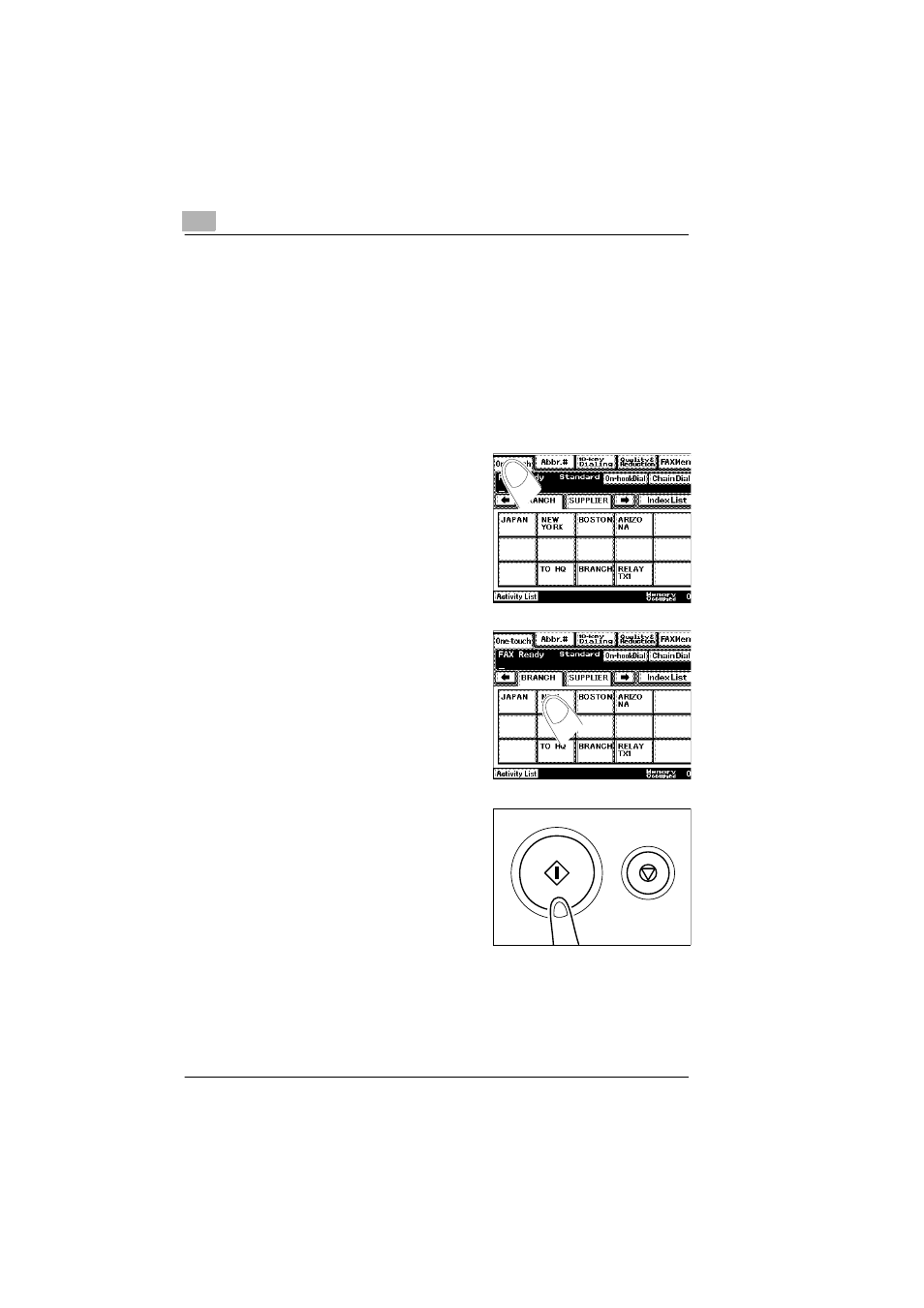 2 send fax templates, Select recipient with preselected number | Konica Minolta Di351f User Manual | Page 34 / 62