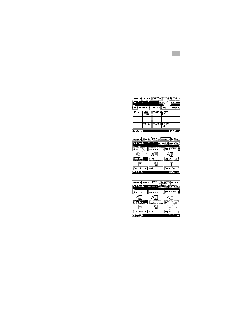 3 set quality and contrast, Set transmission quality (resolution) | Konica Minolta Di351f User Manual | Page 37 / 62