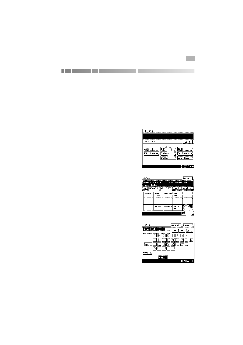 4 specific system settings, Setting up a one-touch destination, Specific system settings | Programs4-1, Setting up a one-touch destination -1, 4specific system settings | Konica Minolta Di351f User Manual | Page 43 / 62