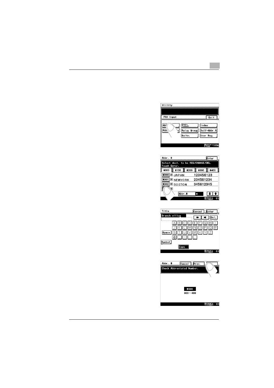 Setting up an abbreviation dial number, Setting up an abbreviation dial number -3 | Konica Minolta Di351f User Manual | Page 45 / 62