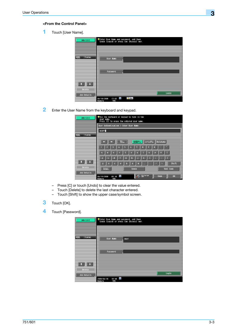 From the control panel, From the control panel> -3 | Konica Minolta bizhub 751 User Manual | Page 129 / 199