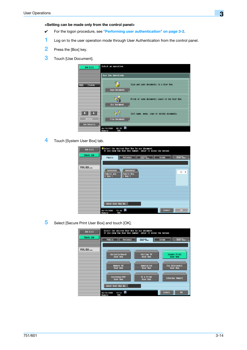 Setting can be made only from the control panel | Konica Minolta bizhub 751 User Manual | Page 140 / 199