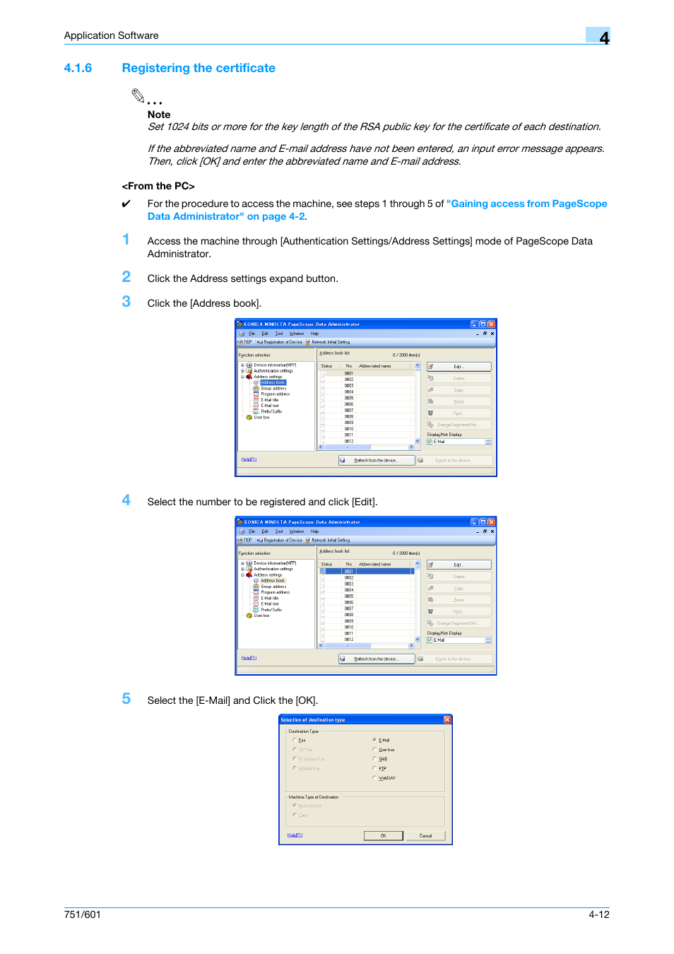 6 registering the certificate, From the pc, Registering the certificate -12 <from the pc> -12 | Konica Minolta bizhub 751 User Manual | Page 179 / 199