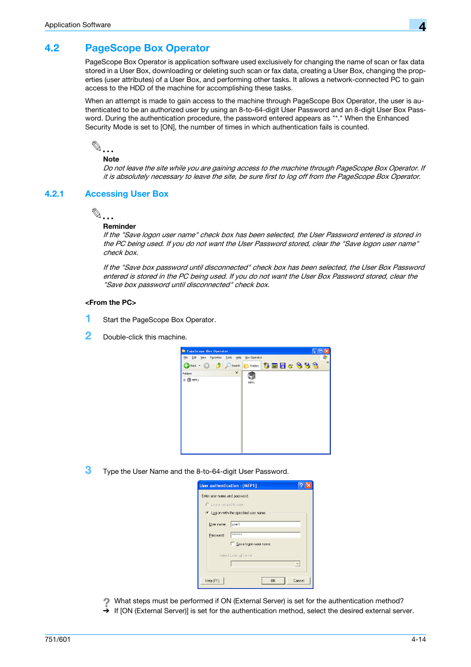 1 accessing user box, From the pc, Accessing user box -14 <from the pc> -14 | Konica Minolta bizhub 751 User Manual | Page 181 / 199