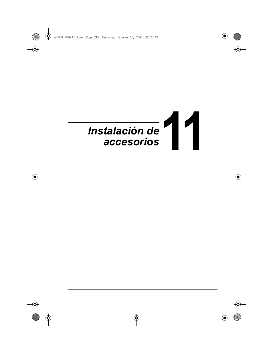 Instalación de accesorios, 11 instalación de accesorios | Konica Minolta magicolor 5550 User Manual | Page 259 / 304