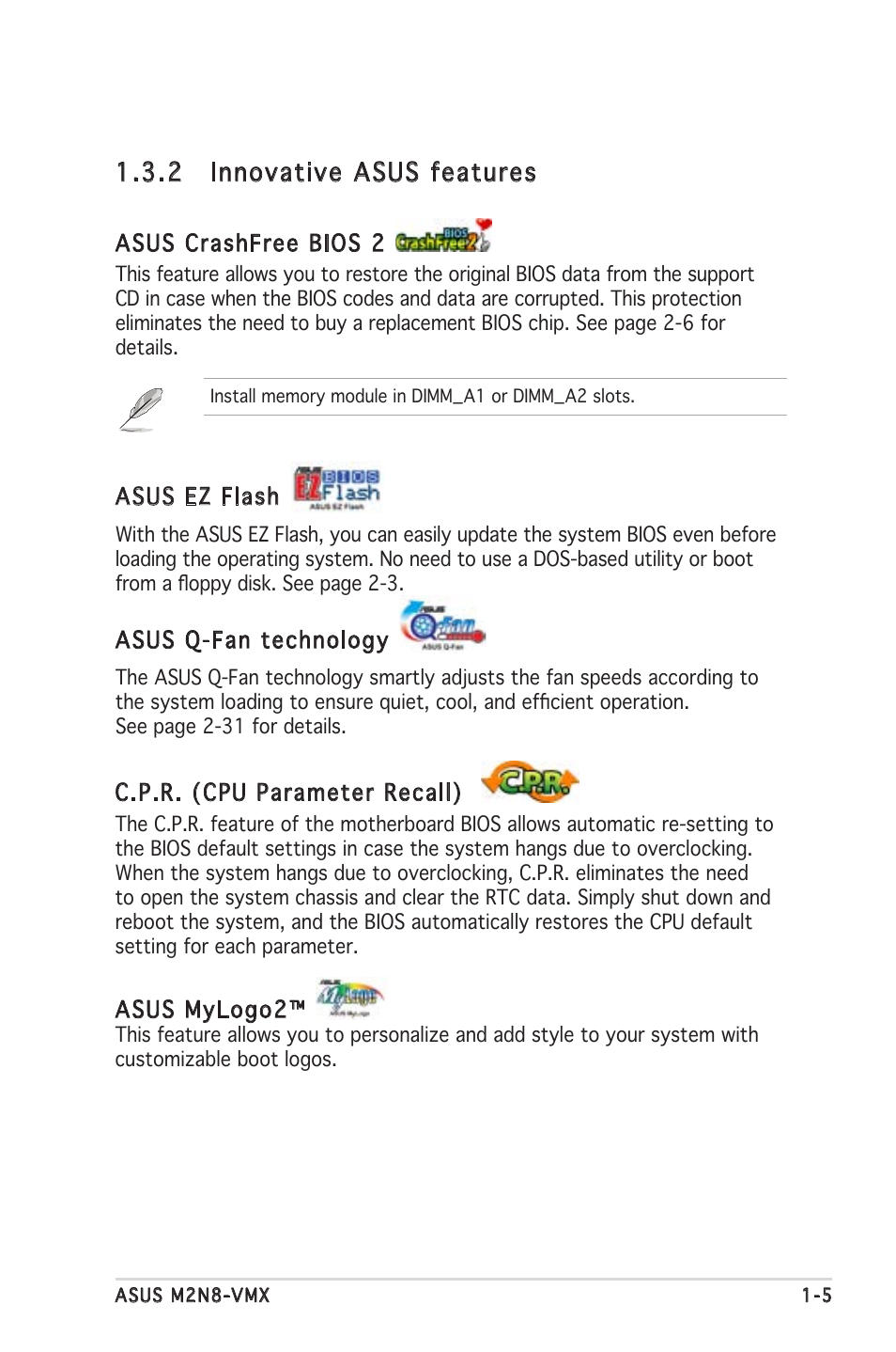 2 innovative asus features | Asus M2N8-VMX User Manual | Page 17 / 90