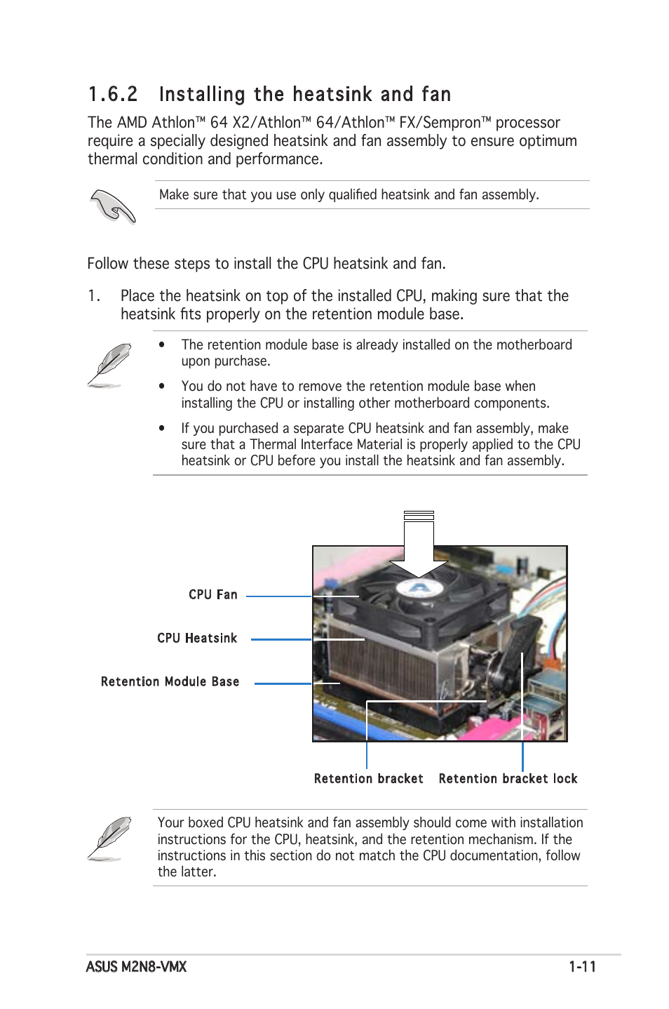 2 installing the heatsink and fan | Asus M2N8-VMX User Manual | Page 23 / 90