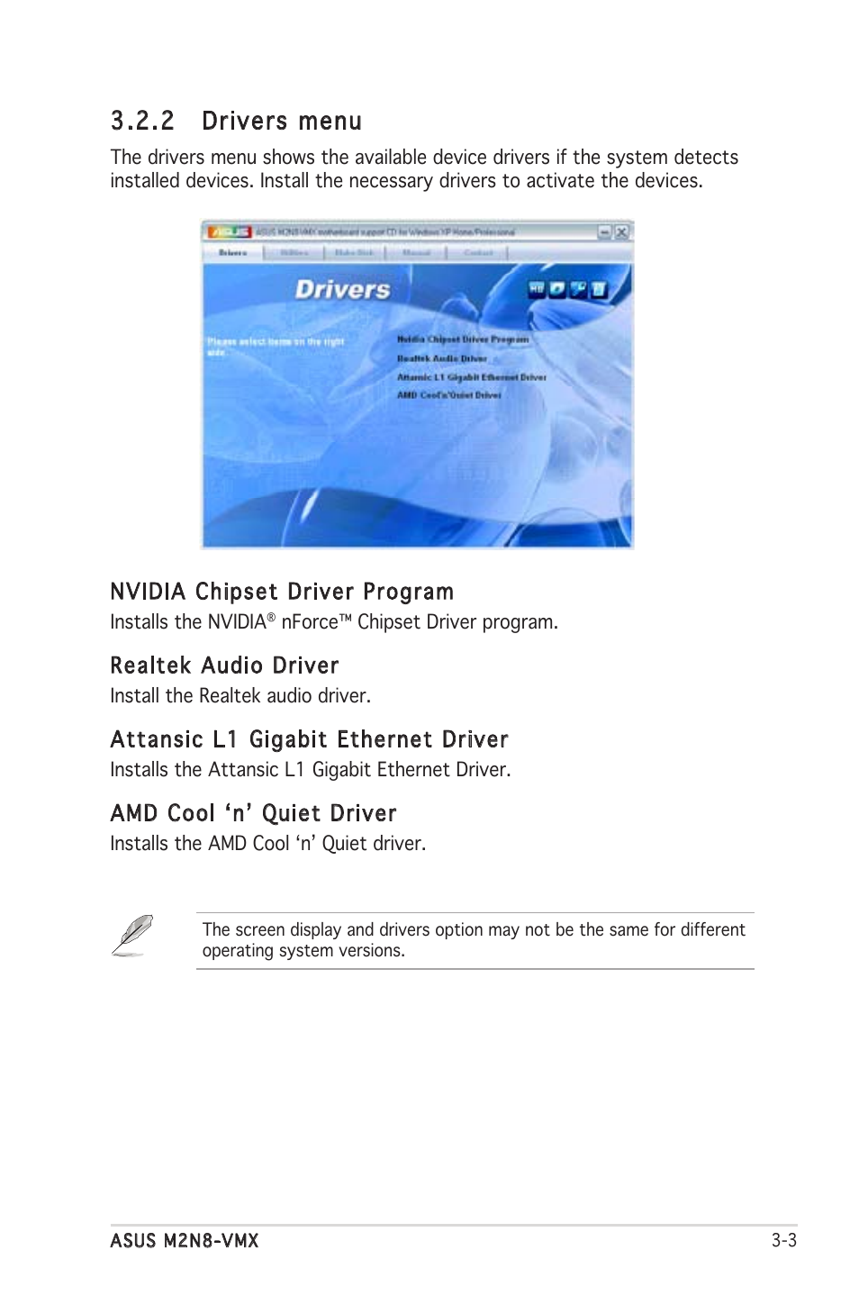 2 drivers menu | Asus M2N8-VMX User Manual | Page 83 / 90