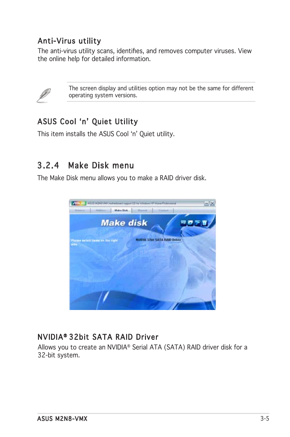 4 make disk menu | Asus M2N8-VMX User Manual | Page 85 / 90