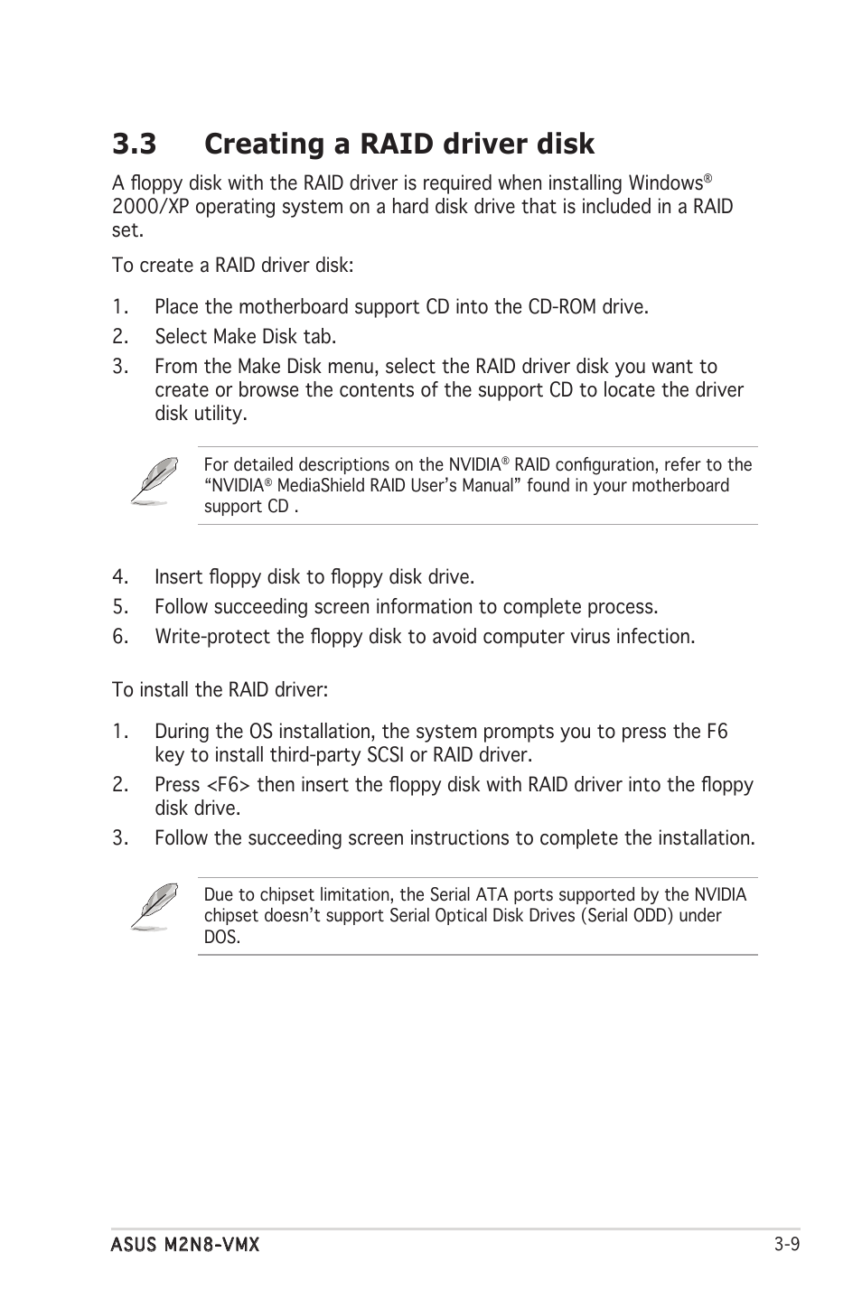 3 creating a raid driver disk | Asus M2N8-VMX User Manual | Page 89 / 90