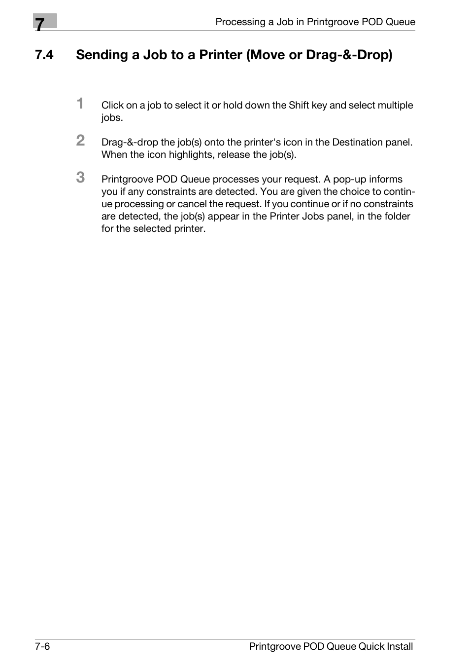 4 sending a job to a printer (move or drag-&-drop) | Konica Minolta Printgroove User Manual | Page 53 / 56