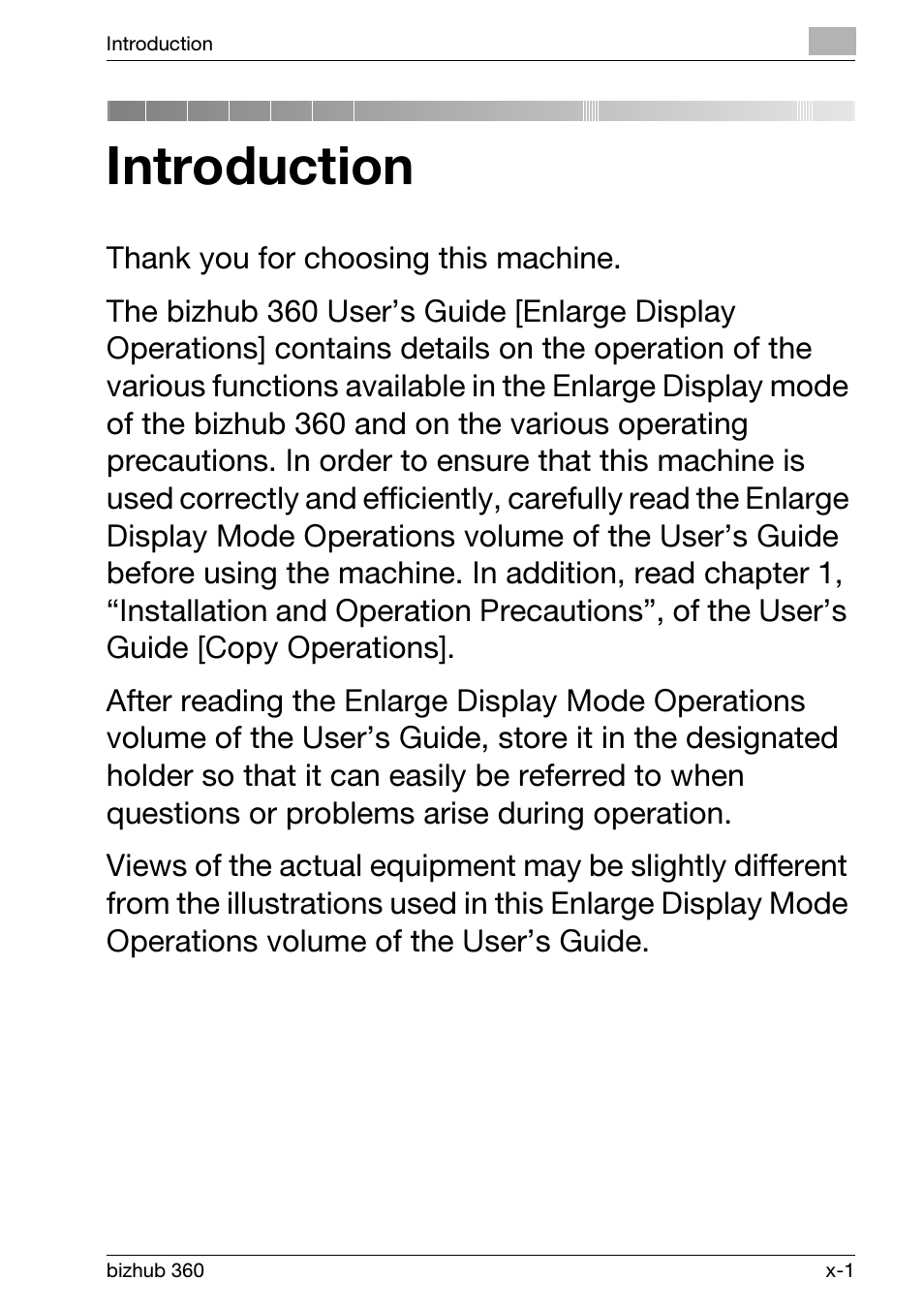 Introduction | Konica Minolta bizhub 360 User Manual | Page 3 / 152