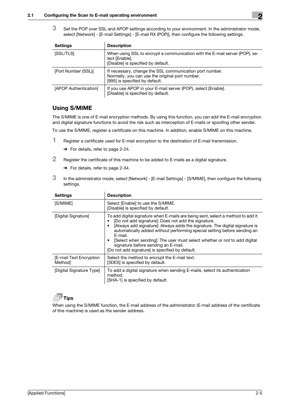 Using s/mime, Using s/mime -5 | Konica Minolta bizhub C3350 User Manual | Page 73 / 153