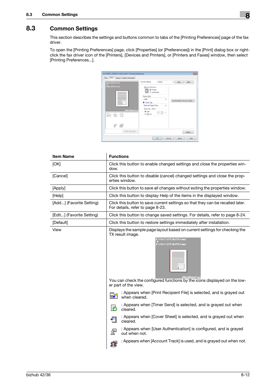 3 common settings, Common settings -12, Common settings | Konica Minolta bizhub 36 User Manual | Page 107 / 195