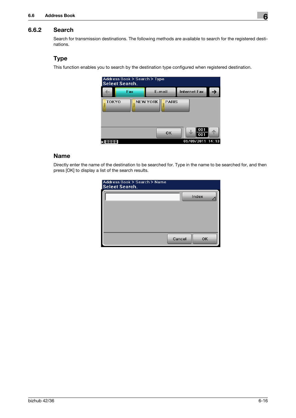 2 search, Type, Name | Search -16 type -16 name -16 | Konica Minolta bizhub 36 User Manual | Page 72 / 195